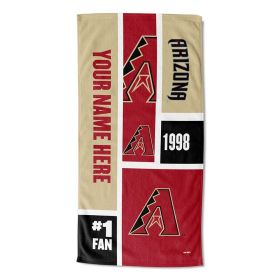 [Personalization Only] OFFICIAL MLB Colorblock Personalized Beach Towel - Arizona Diamondbacks