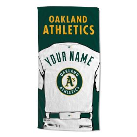 [Personalization Only] OFFICIAL MLB Jersey Personalized Beach Towel - Oakland Athletics