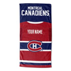 [Personalization Only] OFFICIAL NHL Jersey Personalized Beach Towel - Canadiens