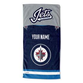 [Personalization Only] OFFICIAL NHL Jersey Personalized Beach Towel - Winnipeg Jets