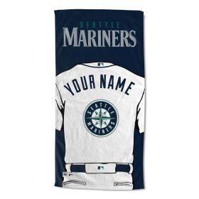 [Personalization Only] OFFICIAL MLB Jersey Personalized Beach Towel - Seattle Mariners