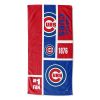 [Personalization Only] OFFICIAL MLB Colorblock Personalized Beach Towel - Cubs