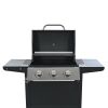 Propane Gas Grill 3 Burner Barbecue Grill, Stainless Steel 26,000 BTU Patio Garden Barbecue Grill with Two Shelves, Lid, Wheels and Bottle Opener