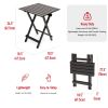 SUNNYFEEL Folding Camping Table - Lightweight Aluminum Portable Picnic Table, 18.5x18.5x24.5 Inch for Cooking, Beach, Hiking, Travel, Fishing, BBQ