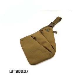 Men's Nylon Shoulder Bag; Multifunctional Concealed Tactical Storage Bag; Holster (Color: Tan Left, material: Nylon)