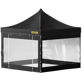 VEVOR Pop Up Canopy Tent, 10 x 10 FT, Outdoor Patio Gazebo Tent with Removable Sidewalls and Wheeled Bag (Color: Black, size: 10 x 10 ft)