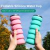 480ml Foldable Silicone Water Cup Creative Protable Travel Cycling Running Water Bottle Folding Outdoor Sports Kettle Drinkware