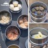 S362 picnic portable snow pull bowl steamer lattice steam drawer outdoor camping picnic stainless steel small dumpling steamer